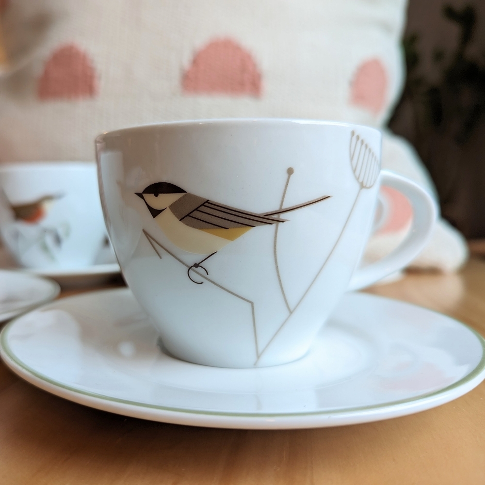 Charley Harper - Harper's Harvest - Set of 4 tea cups & saucers - Picture 8 of 11